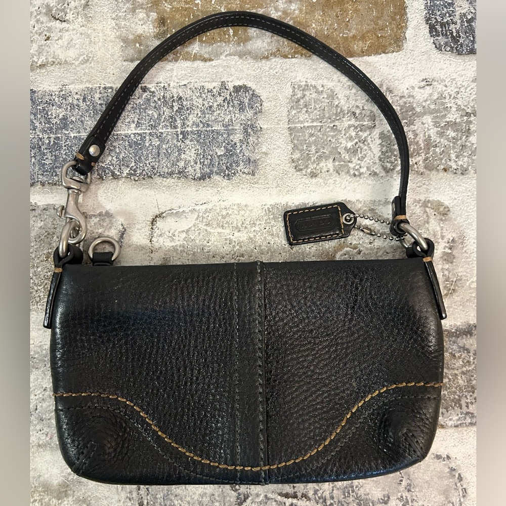 Coach Black Leather Wristlet